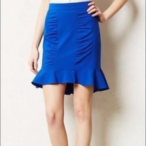 Anthropologie HD in Paris Winnow Trumpet Blue Skirt Size 4